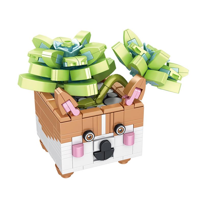 

DIY Succulents Series Animal Potted brickheadz Собранные строительные блоки Мелкие частицы Игрушка для девочек Цветочные игрушки для детей Подарки no box