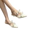 Fashion 2025 Summer New Closed Toe Women's Slippers Fashion Outdoor Dress Butterfly-knot Best Seller Elegant Comfortable High Heels