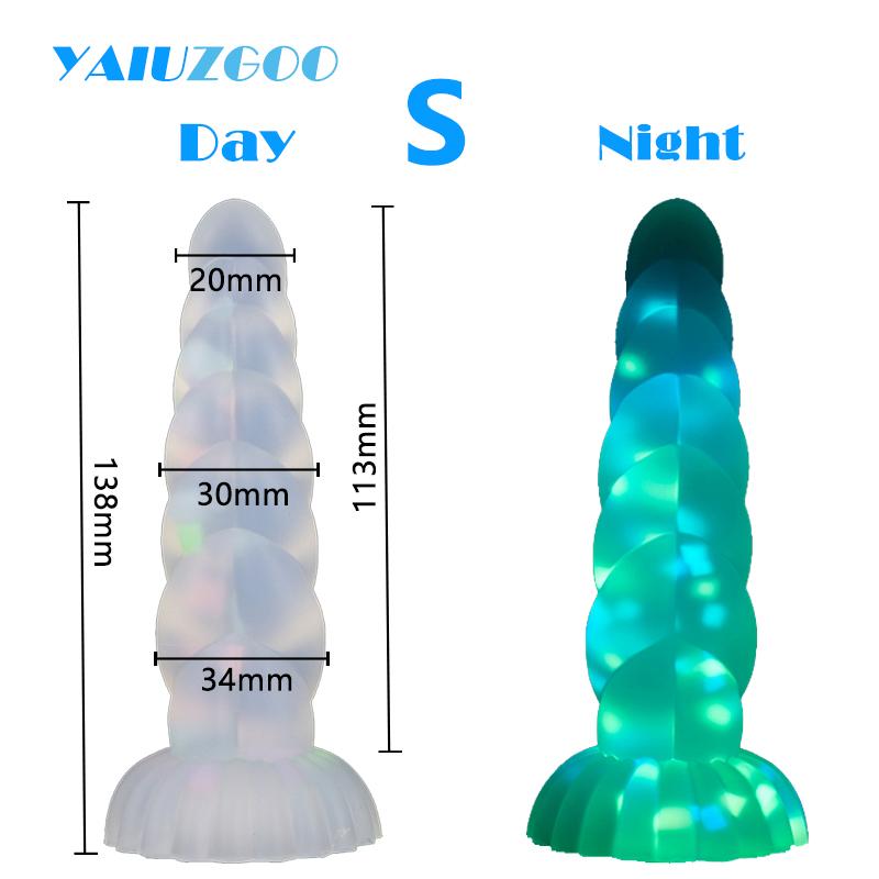 Silicone Soft Luminous Dildo Anal Toys for Women Men Masturbator Glowing Butt Plug Big Dildos with Suction Cup Adult Sex Toy