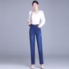 Straight Leg Stretch Jeans Women's High Waist Slimming Middle-aged Women Slim Casual Pants