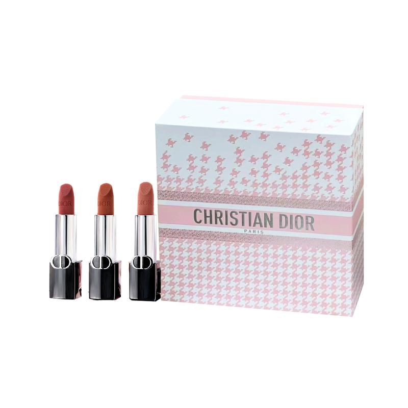

DIOR Lipstick #720 red bean paste 3.5g+#314 caramel pumpkin 3.5g+#217 tulle nude powder 3.5g синій