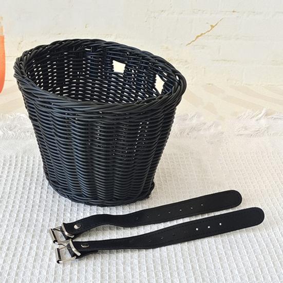 Sykkelkurv Stor kapasitet Sterk bærende Universal Enkel installasjon Håndvevd imitert rotting sykkelstyrekurv