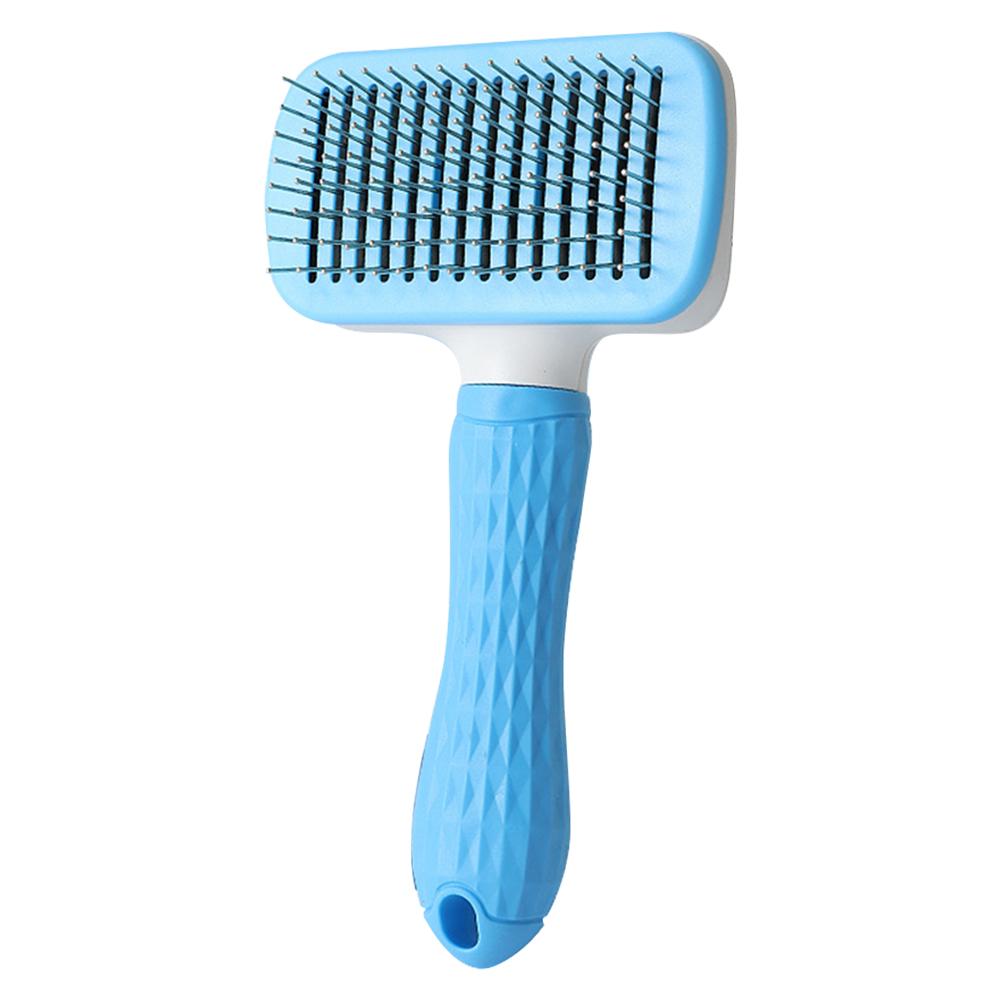 

Hair Remover Brush Multifunctional Dematting Comb with Release Button Floating Hair Brush Stainless Steel Needle for Dogs & Cats синий