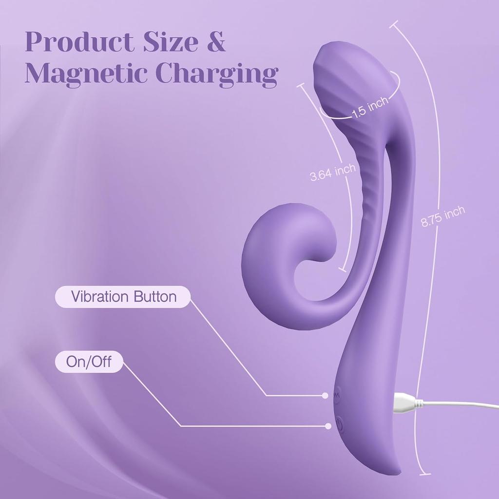 Tracy's Dog Rabbit Vibrator Sex Toys - Clitoral Kissing G Spot Vibrator for Women & Couples, Adult Toy for Dual Stimulation with 10 Vibrations,