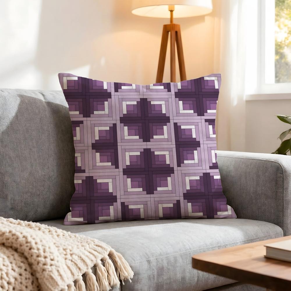 Pattern Log Cabin Pattern Cushion Cover 1Pcs Decorative Covers Soft Cushion Case For Sofa Couch Decor 40X40 45X45 Pillowcases