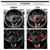 Carbon Fiber For BMW M6 E63 E64 2004-2010 Car Steering Wheel Trim Button Panel Frame Decoration Sticker Set Interior Accessories.