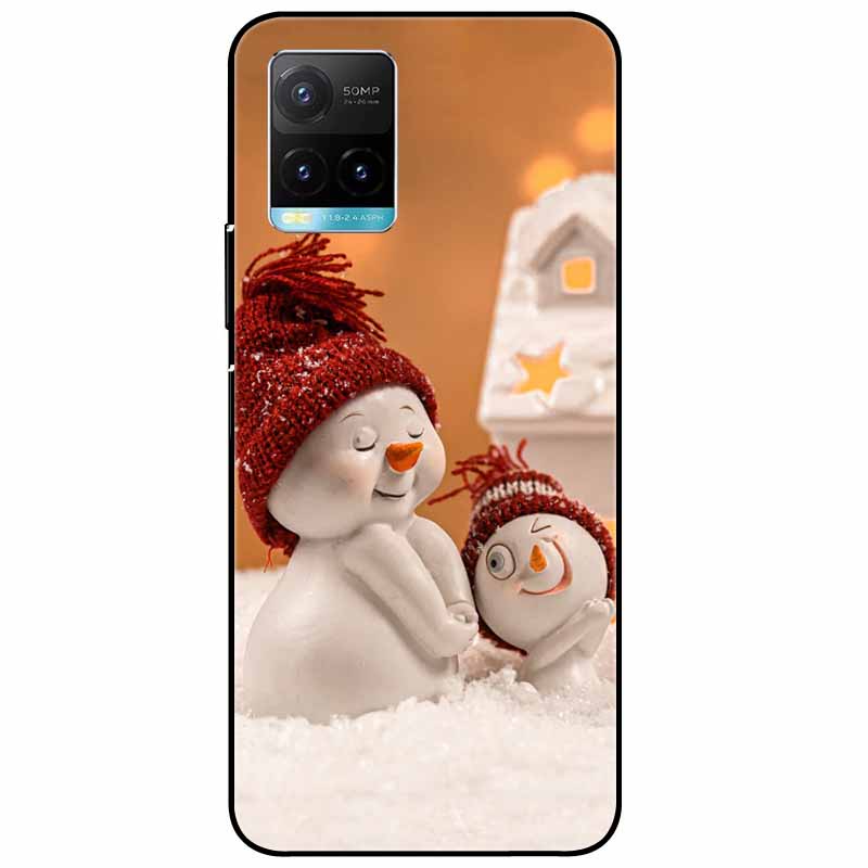 Für vivo Y33s Hülle Y 33s Silikon Weich Bemalt Katze Schwarze Hüllen für Vivo V2109 Y33S Rückseite TPU Hülle für VIVOY33s Cartoon