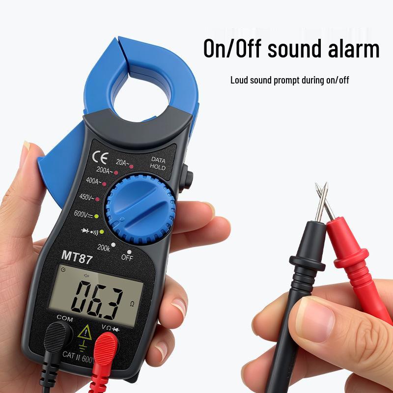 MT87 Blue Jaw Digital Clamp Multimeter - High Precision Mini Electrician Meter