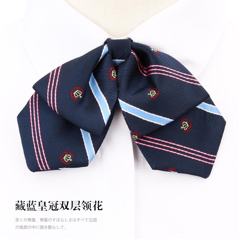 Japanese And Korean Version Of Female Collar Flower Double-Layer College Wind Ribbon Free Jk Bow Bow Graduation Photo Tie Sailor Suit