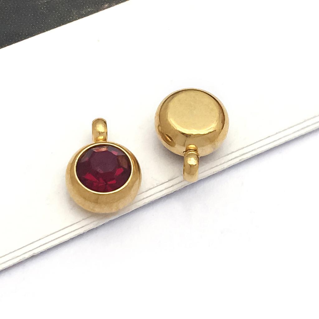 DIY alloy jewelry accessories inlaid with colored diamonds, twelve-star birthstone, birthstone, zodiac stone necklace, bracelet, small pendant.