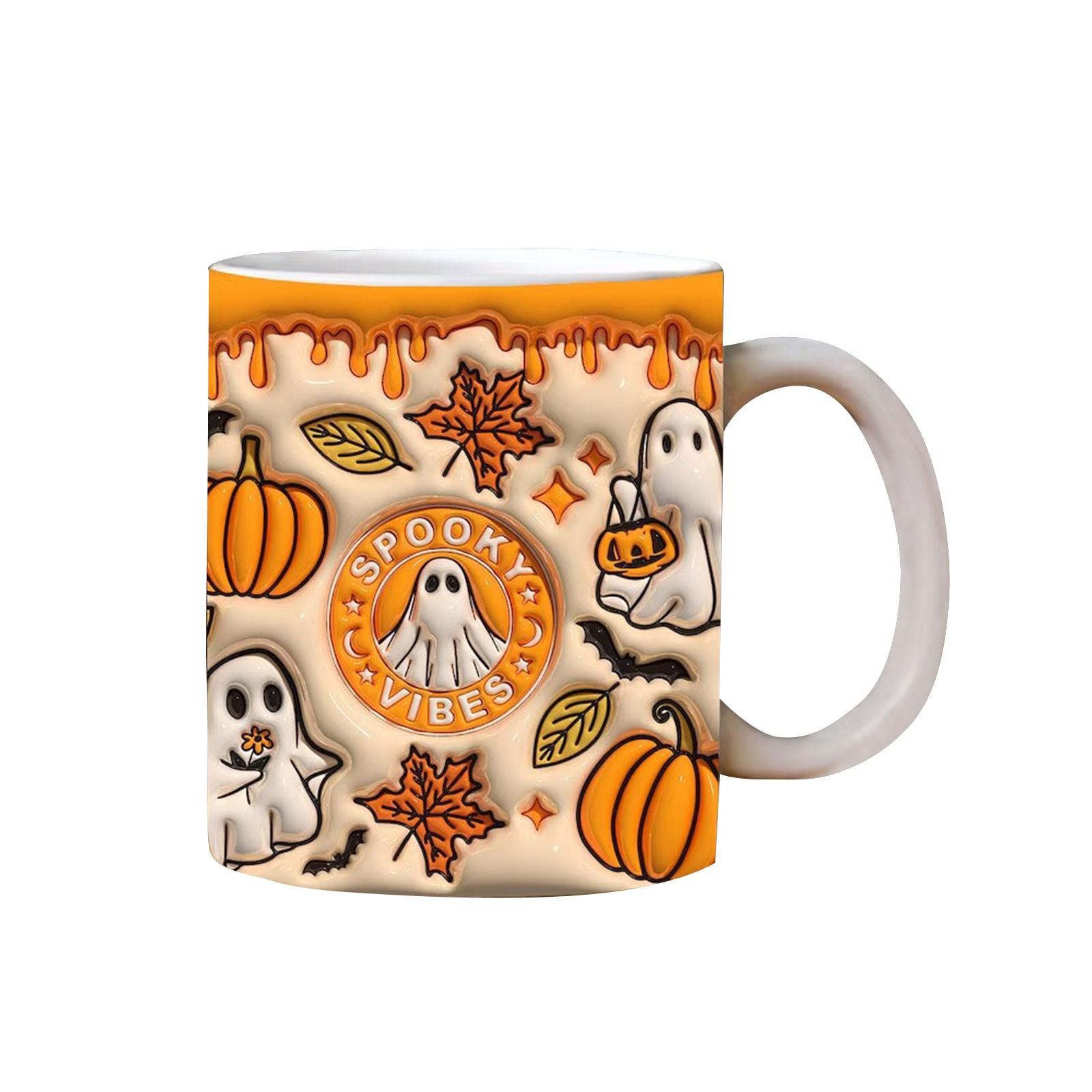 

3D Хэллоуин Керамическая кружка для кофе Чашка для воды HalloweenPumpkin One Size