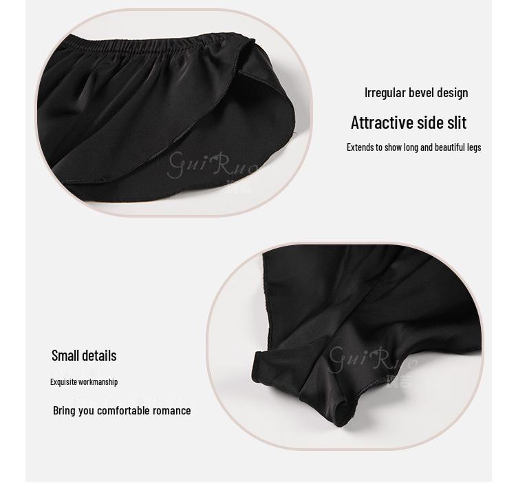 Guiruo Satynowa Koronka Damski Zestaw Piżamowy: Uwodzicielska koszulka na ramiączkach i prześwitujące szorty - Styl 705