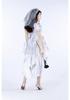Costume Regina Sposa Fantasma Vampiro Strega: Mantello Trasparente e Abito Lungo
