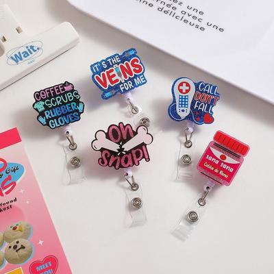 Alligator Clip Retractable Badge Reel 360 Rotating Nurse ID Holder  Office Supplies