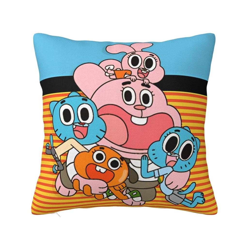 Cartoon Game Gumballs Square Pillowcases Seat Cushion Case Cute Decorative Pillowcase 45*45