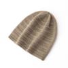 New Style Women's High End Solid Color Striped Thickened and Warm Fashionable Knitted Casual Toe Cap Hat