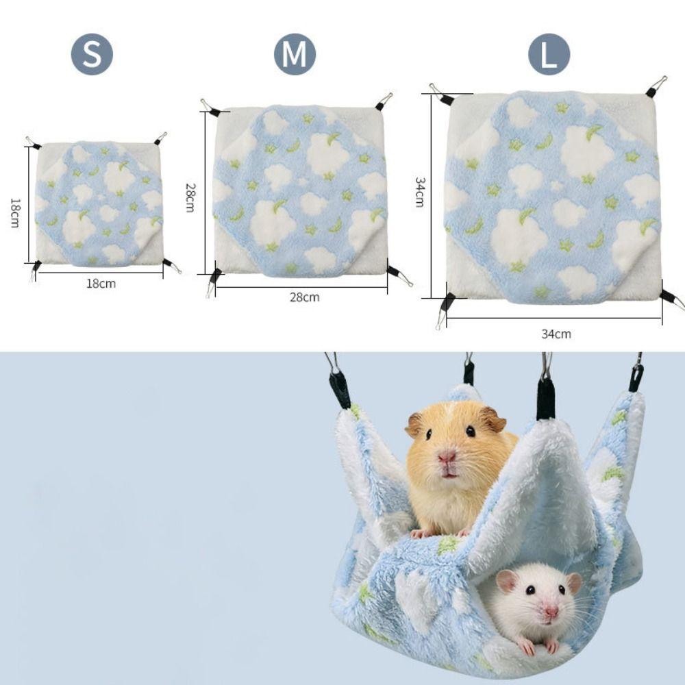 Soft Plush Guinea Pig Hammock Double Layer PET Sleeping Pouch Premium Hanging Warm Bed  Climbing