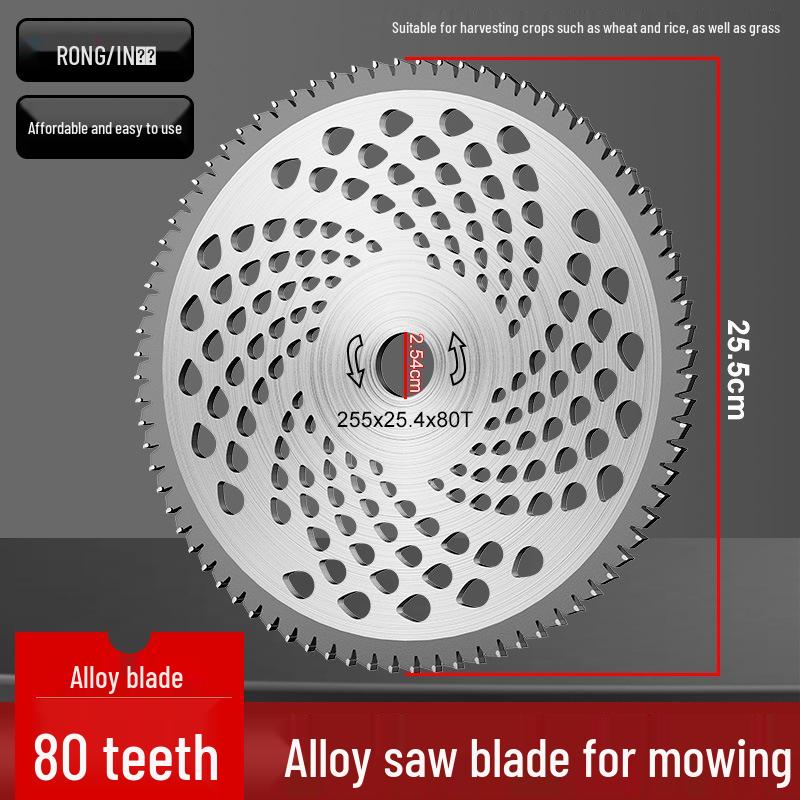 Manganese Steel Circular Saw Blade: 40, 60, 80 Teeth Lawn Mower Brush Cutter & Grass Head Gasoline Accessories