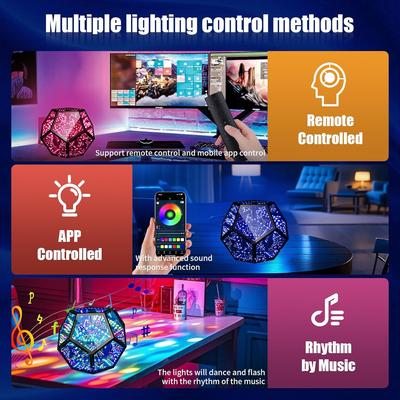 RGB LED Night Light Colorful Smart APP Control Creative Table Lamp Rotating Light for Bedrooms Party Home Decor Mirror Art Light