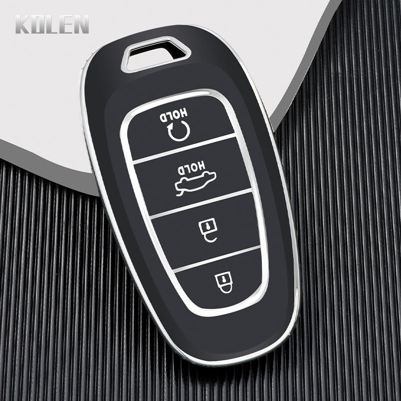 

Tpu Car Remote Key Cover Case Shell Fob For Hyundai Tucson Solaris Sonata Hybrid Nexo Nx4 Santafe Dn8 Atos Prime 4 Button Holder