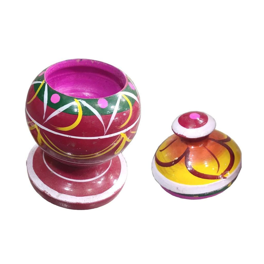 @ Wooden Sindur Dani Decorated For Married Women Female Multi Color 1 Pc n045 MJ-1096-60%OFF