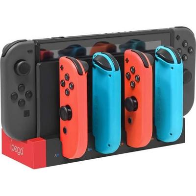 Ladegerät - RAIDEN TRADE FR - Nintendo Switch - 4 Steckplätze - Kompatibel mit Switch OLED - Schwarz