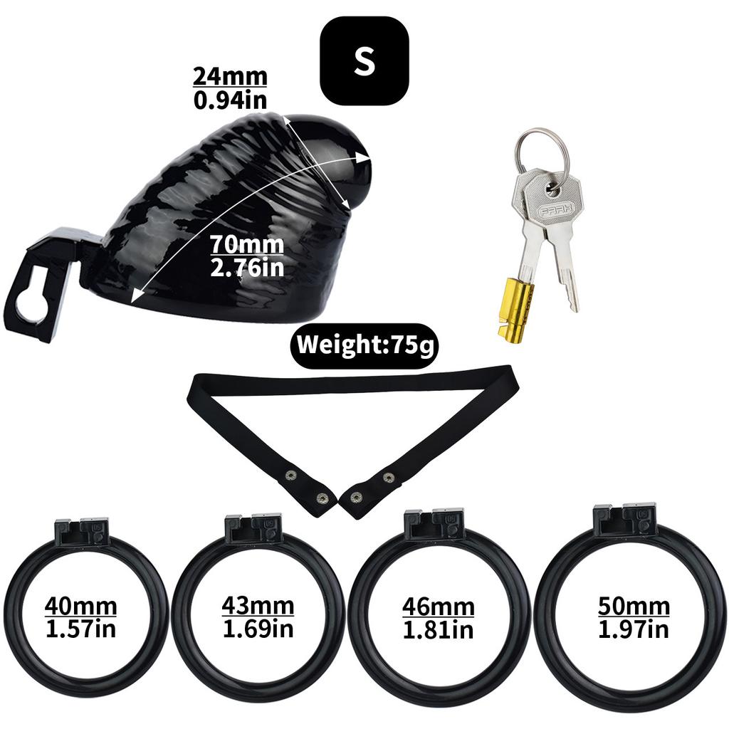 Serrure à pénis pour homme en résine portable CB Lock Serrure à pénis noire Gay Cuckold BDSM Sex Toys Ceinture de chasteté