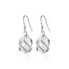 Retro Chinese Style Water Drop Cat's Eye Stone Ear Hooks for Women - Elegant Rotating Dangle Earrings