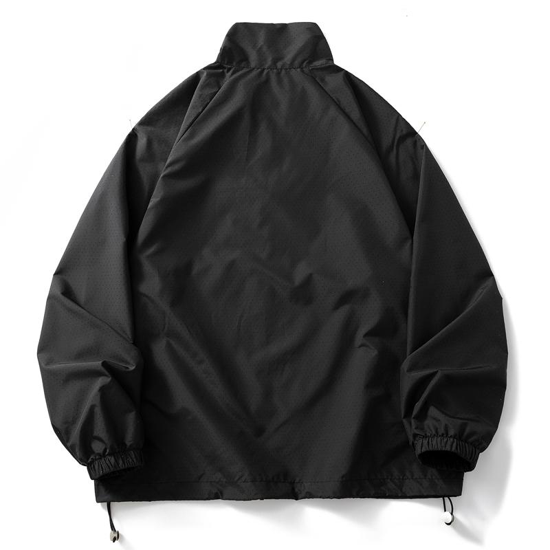 Men's Half Zip Lightweight Windbreaker Jacket – Breathable Mesh Stand Collar Casual Pullover for Outdoor & Daily Wear