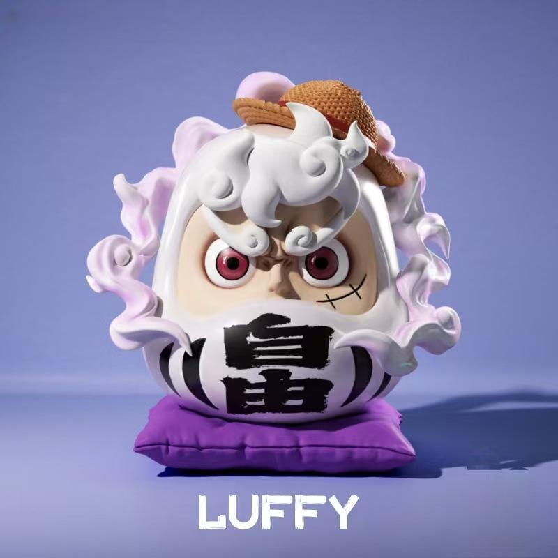 

Anime One Piece Figure Q-version Nika Luffy Zoro Sanji Nami Cos Super Dharma Figurine PVC Statue Model Toys Car Ornaments Gift