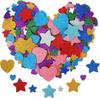 150 PCS Glitter Foam Stickers, Colorful Self Adhesive Foam Star Heart Sticker, Stars Mini Heart Shapes Glitter Stickers.