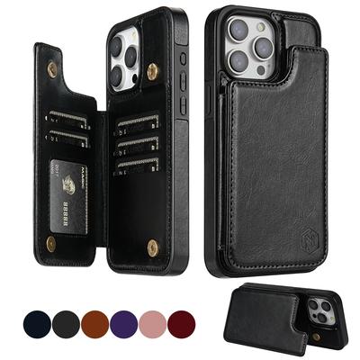 Wallet RFID Blocking Layer Protect Anti-Theft Magnetic Leather Cover For For Iphone 17 Pro Max 17e Air 16e 16 1 Plus 14 13 12 11 XR