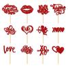 Cake Valentines Day Toppers With Paper Flags For Festive Dessert Presentation