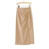 High Waist Slimming Asymmetrical Skirt With Slit For Office And Casual Wear