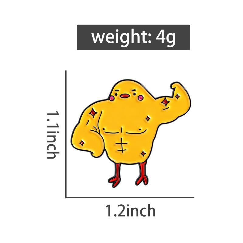 Fitness Muscle Chick Enamel Pins Custom Funny Strong Animal Brooches Lapel Badges Clothes Jewelry Gift for Friends