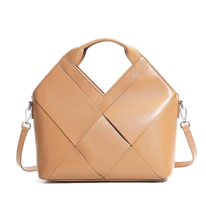 Genuine Leather Woven Handbag Fashionable Soft Leather Hand-held Crossbody Bag Women's Bag