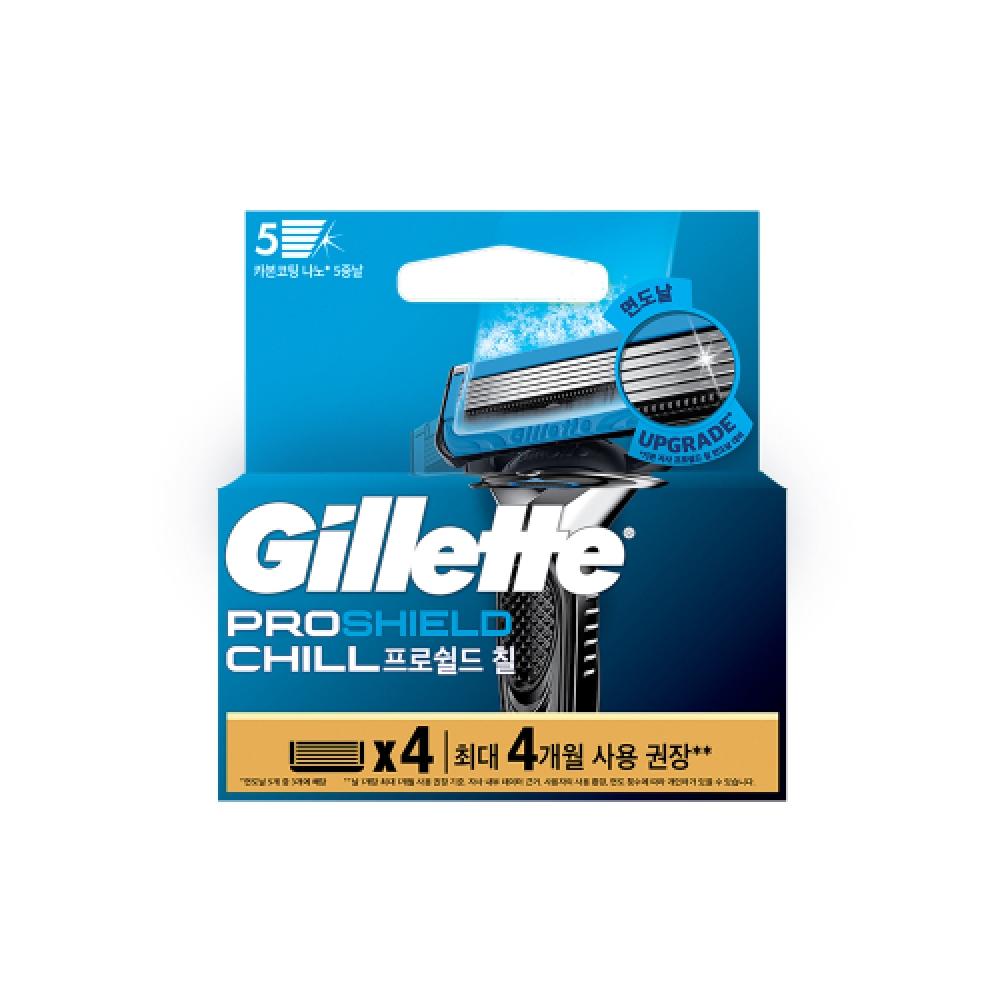 Gillette 2024 Pro Shield Chill Лезвия для бритья 4 шт. 2024 Pro Shield Chill Razor Blade 4 Pack [G161]
