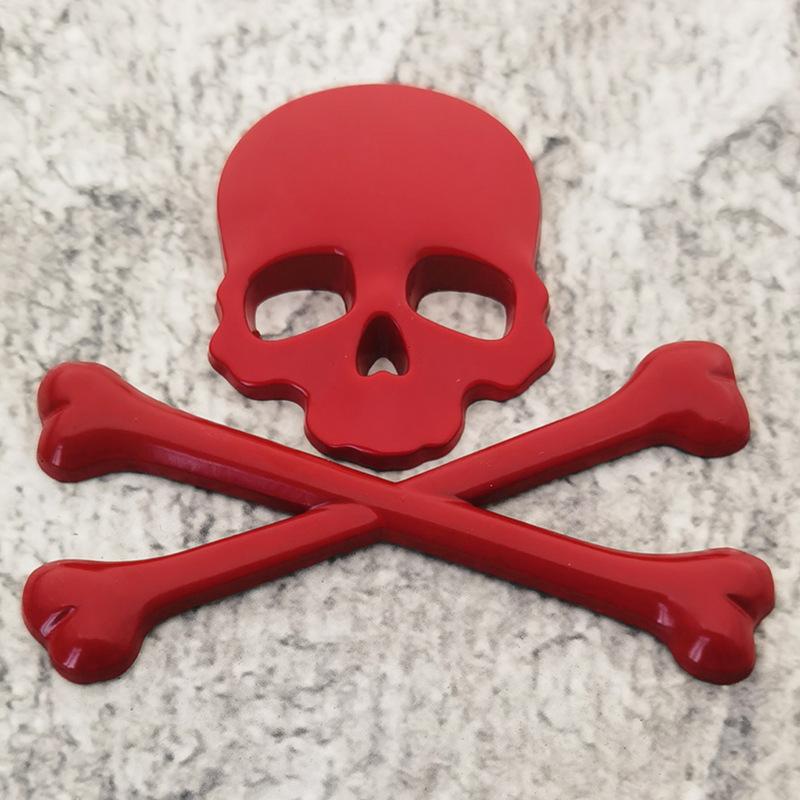 3D Crossbones Skull Demon Metal Logo Emblem Badge Decal Tank Sticker for Harley Honda Kawasaki Suzuki Yamaha DUCATI