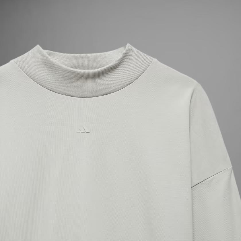Adidas Originals Trefoil Chapter 1 Basketball Long Sleeve Stand Collar Logo Tee Unisex Tops Metal-Grey IA3423
