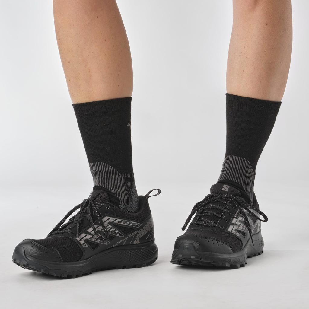 Salomon Trail Running Shoes WANDER WOMEN GORE-TEX (Wonder Gore-Tex) Women's Black/Plum Kitten/Gull 23.0 cm