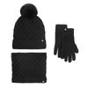 Winter warm hat, scarf, gloves three-piece set, plush outdoor hairball knitted hat, cold-proof scarf three-piece set