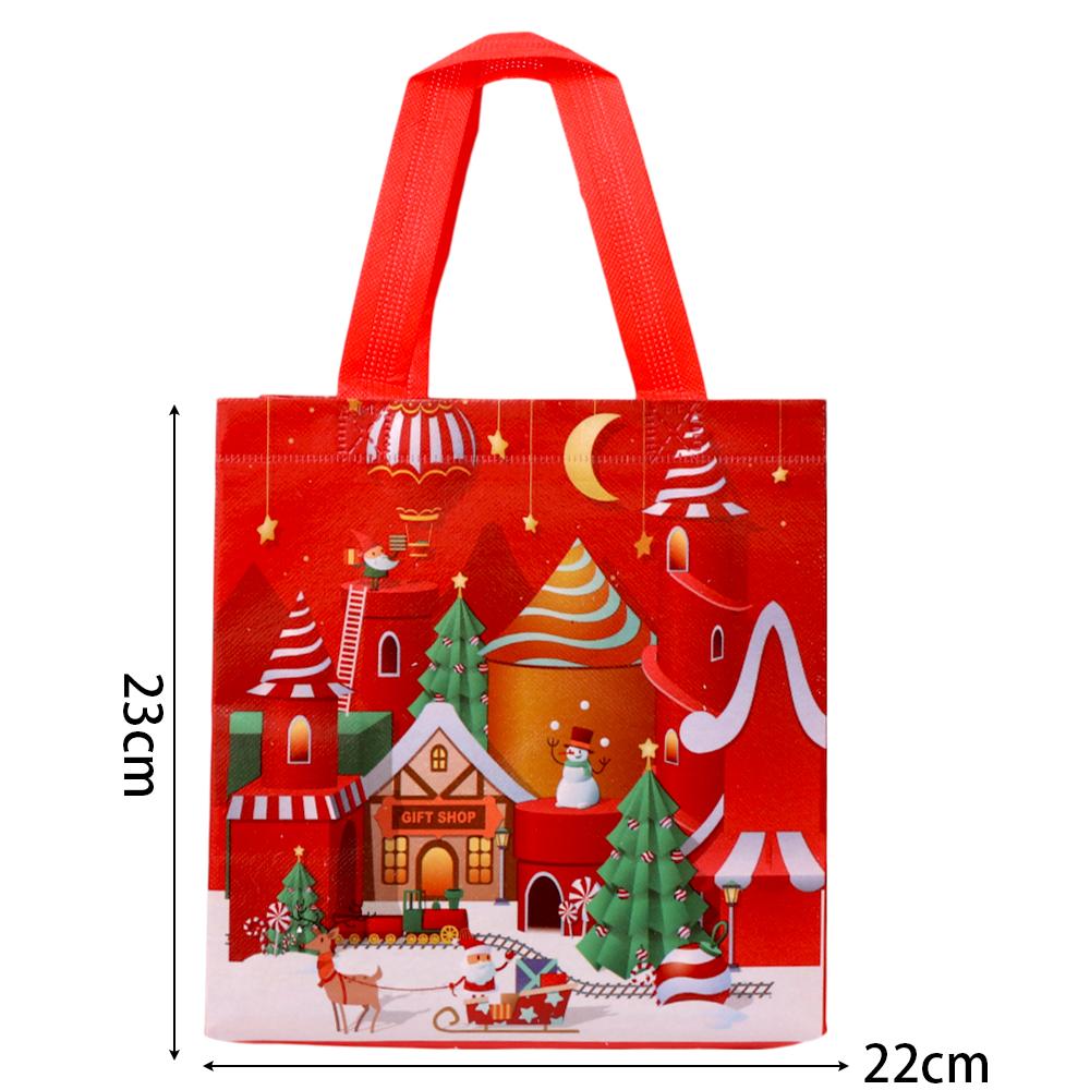 

Рождественский подарочный пакет Нетканые сумки с ручками Дед Мороз Снеговик Конфеты Печенье Упаковочные мешочки Новогодние товары для вечеринок Оптом 1PC
