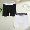 FINETOO 2Pcs Teenagers To Adults Parent-child Boyshort Simple Fashion Plus-size Shorts Men's Comfortable Underwear Elastic Waist