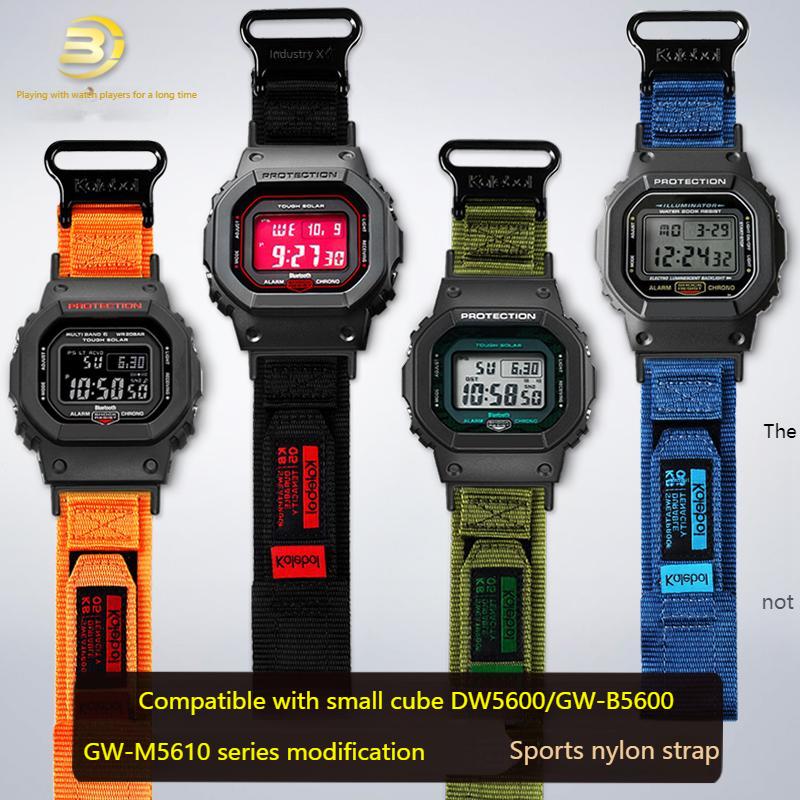Per Casio Serie Quadrata Piccola DW-5600 GW-M5610 GW-B5600 G-5600 GW-5000 Cinturino Sportivo in Tela di Nylon Modificato Accessori