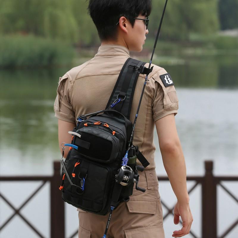 Waterproof Fishing Tackle Bag Spinning Rods Lure Gear Storage Outdoor Single Shoulder Crossbody