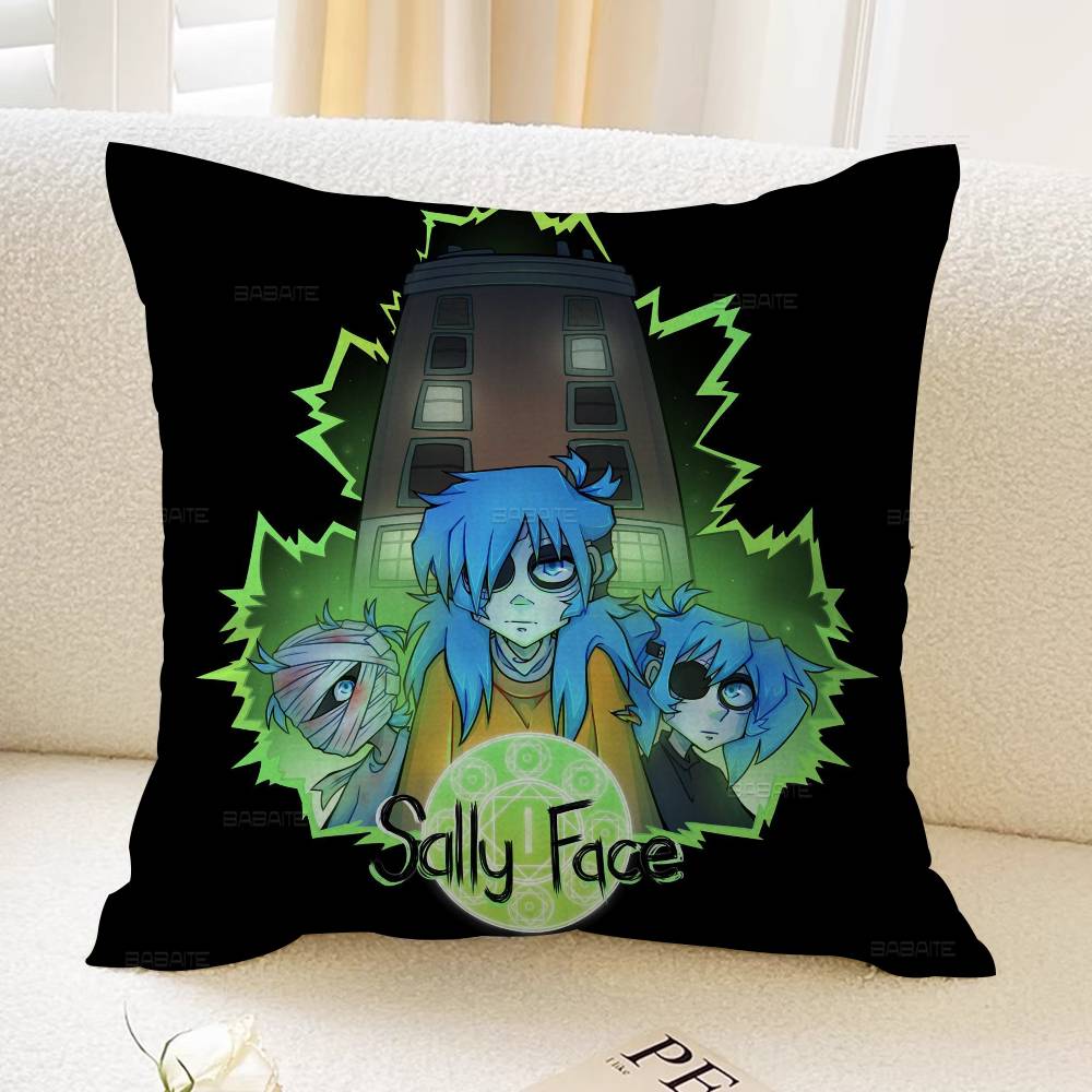 Sally Face Maple Design Cushion Cover Happy Autumn Harvest decor Holiday Decorati Pillow Cover