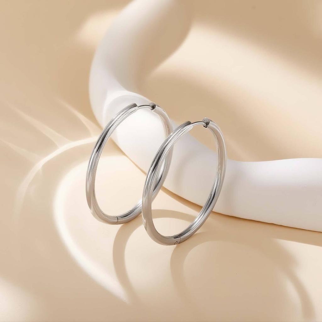 Vnox 1.6mm/2mm/2.5mm Thick Gold Plated Round Huggies Hoop Earrings, Trendy Cartilage Jewelry, Minimalist Ear Needle Accessories