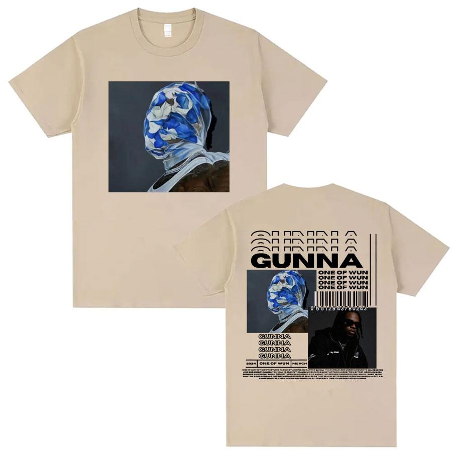 Rap Singer Gunna One of Wun Album Merch Tshirt Summer Y2K Fashion Hip Hop Tshirt Mens High Quality Cotton Oversized Tshirt S