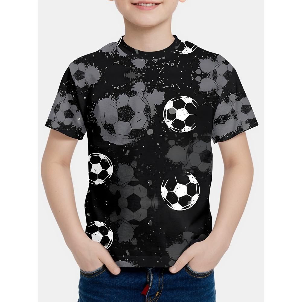 

Children s 3D digital printed round neck short sleeved top, comfortable round neck short sleeved top 140