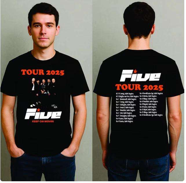 Five Band Tour 2025 Shirt, Keep On Movin Concert Tee 3XL